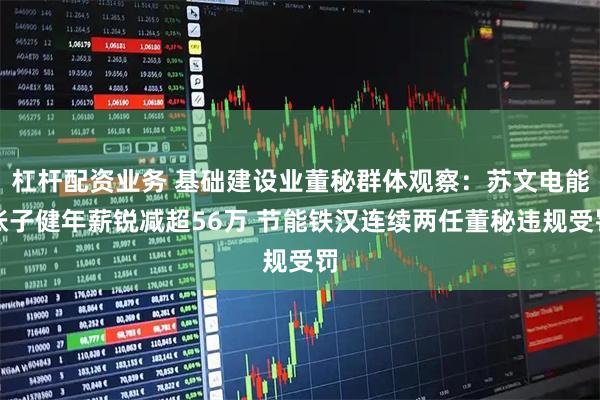 杠杆配资业务 基础建设业董秘群体观察：苏文电能张子健年薪锐减超56万 节能铁汉连续两任董秘违规受罚